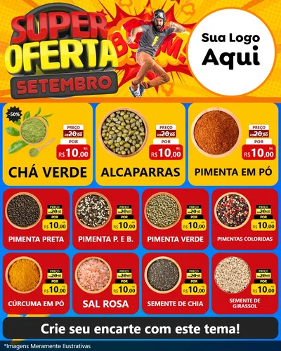 Modelo de Rede Social para Feed Instagram com o tema Super Oferta Setembro para Produtos Naturais