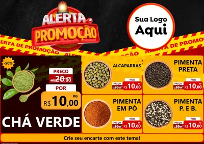 Modelo de Encarte para Encarte A4 Horizontal com o tema Alerta de Promoção para Produtos Naturais