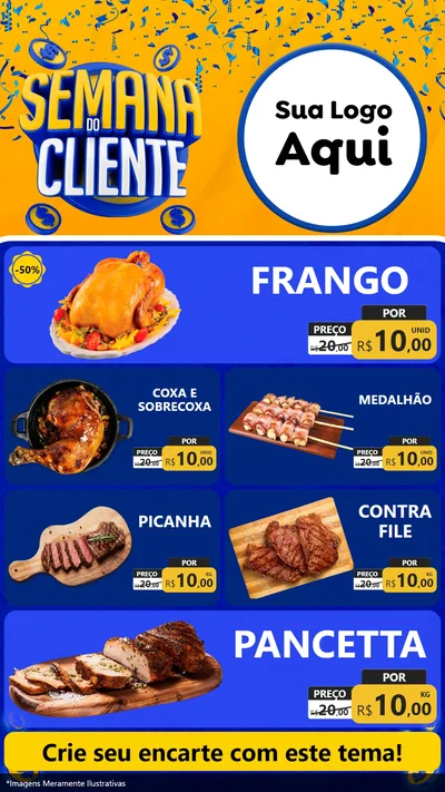 Modelo de TV para TV Vertical com o tema Semana do Cliente para Assados