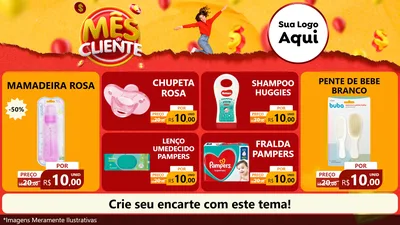 Modelo de TV para TV Horizontal com o tema Mês do Cliente para Bebês