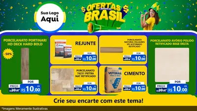 Modelo de TV para TV Horizontal com o tema Ofertas Semana do Brasil para Pisos e revestimentos