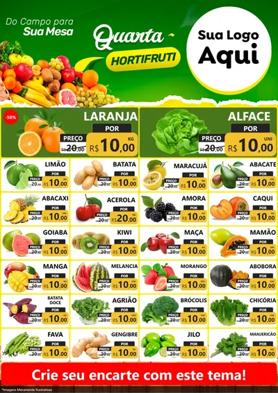 Modelo de Encarte para Encarte A4 Vertical com o tema Quarta hortifruti para Hortifrúti