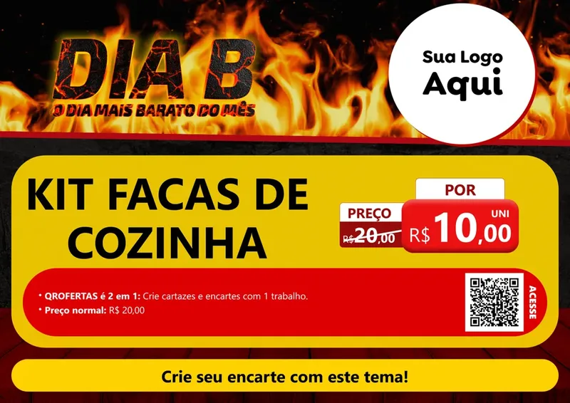 Modelo de Cartaz para Cartaz A4 Horizontal com o tema Dia B para Utilidades Domésticas