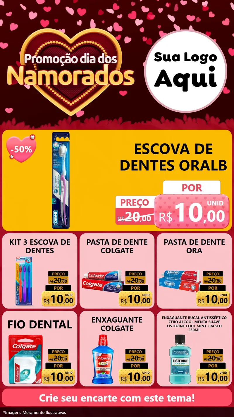 Modelo de Rede Social para Stories com o tema Promoção Dia Dos Namorados para Higiene Pessoal
