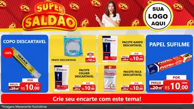 Modelo de TV para TV Horizontal com o tema Super Saldão para Embalagens