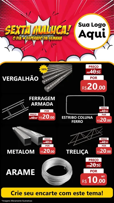 Modelo de TV para TV Vertical com o tema Sexta Maluca! para Ferragens