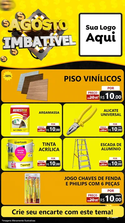Modelo de TV para TV Vertical com o tema Agosto Imbatível para Material para Construção