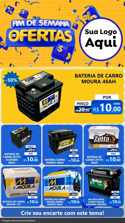 Modelo de Rede Social para Stories com o tema Fim de Semana de Ofertas para Baterias Elétricas