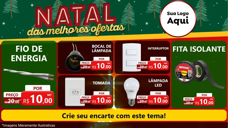 Modelo de TV para TV Horizontal com o tema Natal das Melhores Ofertas para Materiais Elétricos