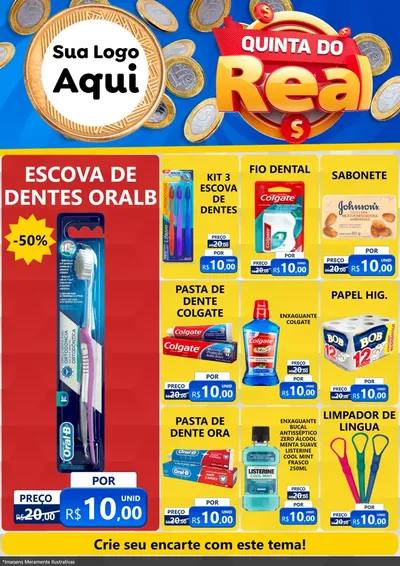 Modelo de Encarte para Encarte A4 Vertical com o tema Quinta do Real para Higiene Pessoal