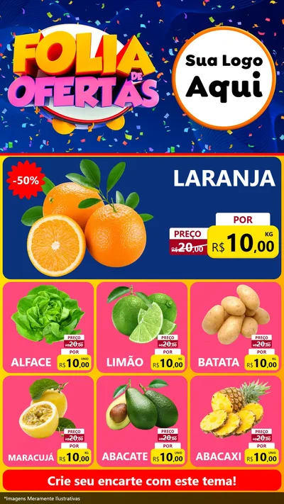 Modelo de Rede Social para Stories com o tema Folia de Ofertas para Hortifrúti