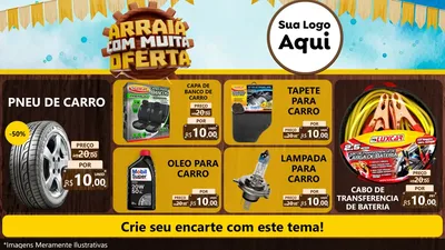 Modelo de TV para TV Horizontal com o tema Ofertas de São João - Junina para Auto peças
