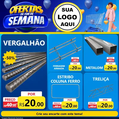 Modelo de Rede Social para Feed Facebook com o tema Ofertas de Fim de Semana para Ferragens