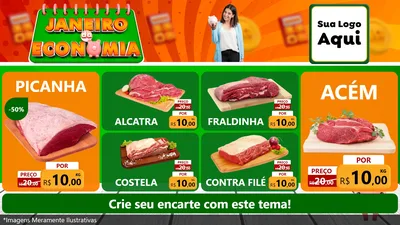 Modelo de TV para TV Horizontal com o tema Janeiro da Economia para Açougue