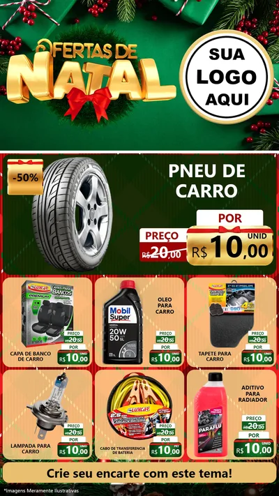 Modelo de Rede Social para Stories com o tema Ofertas de Natal para Auto peças