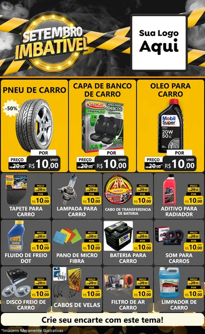 Modelo de Encarte para Encarte Grande com o tema Setembro Imbatível para Auto peças