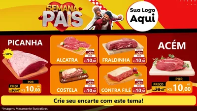 Modelo de TV para TV Horizontal com o tema Semana Dos Pais para Açougue