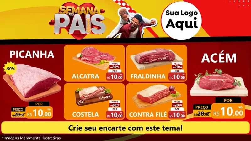 Modelo de TV para TV Horizontal com o tema Semana Dos Pais para Açougue