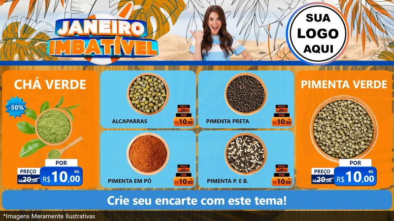 Modelo de TV para TV Horizontal com o tema Janeiro Imbatível para Produtos Naturais