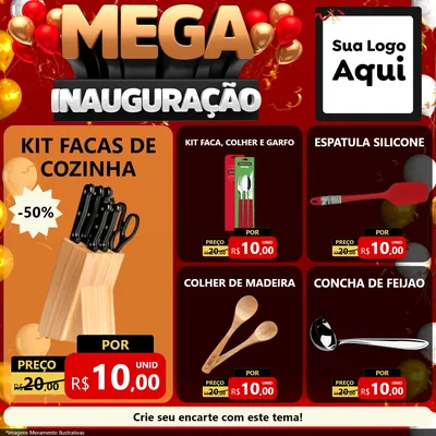 Modelo de Rede Social para Feed Facebook com o tema Mega Inauguração para Utilidades Domésticas