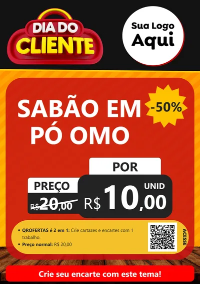 Modelo de Cartaz para Cartaz A4 Vertical com o tema Dia do Cliente para Produtos de Limpeza