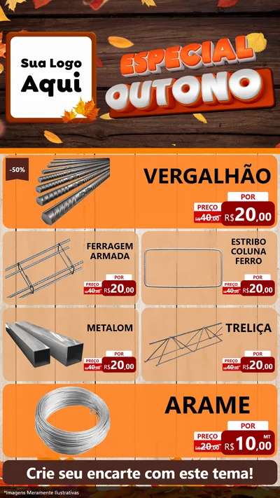 Modelo de TV para TV Vertical com o tema Especial Outono para Ferragens