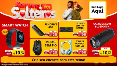 Modelo de TV para TV Horizontal com o tema Semana dos Solteiros para Informática