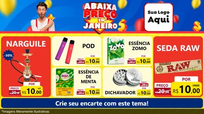 Modelo de TV para TV Horizontal com o tema Abaixa Preço em Janeiro para Tabacaria