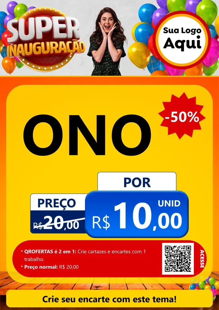 Modelo de Cartaz para Cartaz A4 Vertical com o tema Super Inauguração para Óticas