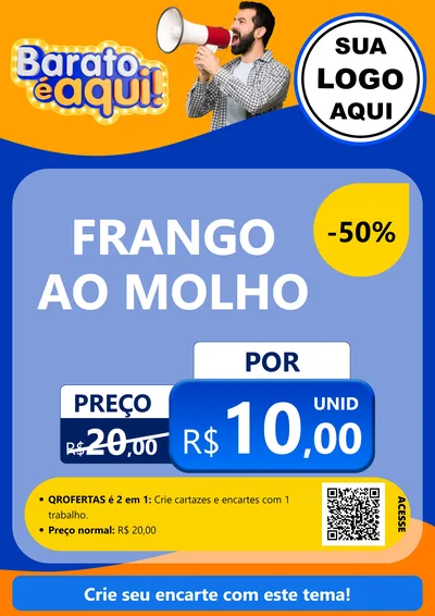 Modelo de Cartaz para Cartaz A4 Vertical com o tema Barato é aqui para Restaurante