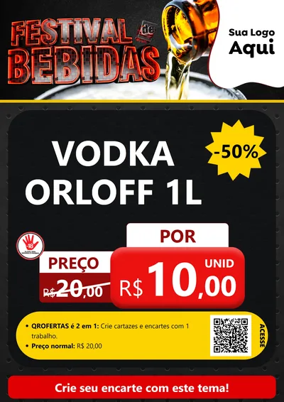 Modelo de Cartaz para Cartaz A4 Vertical com o tema Festival de Bebidas para Distribuidora de bebidas