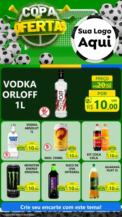 Modelo de Rede Social para Stories com o tema Copa De Ofertas para Distribuidora de bebidas
