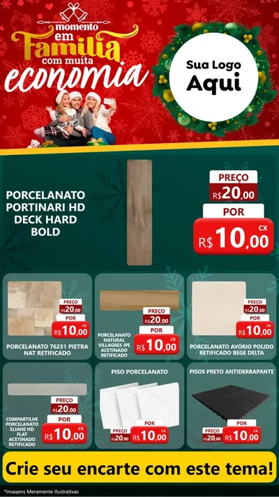 Modelo de Rede Social para Stories com o tema Momento em Família (Natal) para Pisos e revestimentos