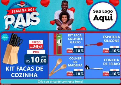 Modelo de Encarte para Encarte A4 Horizontal com o tema Semana Dos Pais para Utilidades Domésticas
