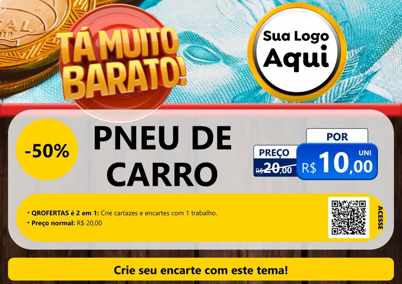 Modelo de Cartaz para Cartaz A4 Horizontal com o tema Está Muito Barato para Auto peças