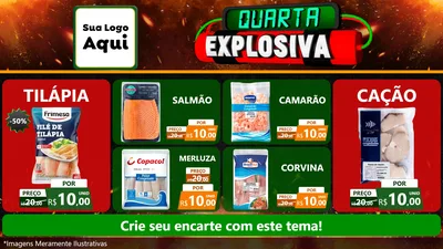 Modelo de TV para TV Horizontal com o tema Quarta Explosiva para Peixaria