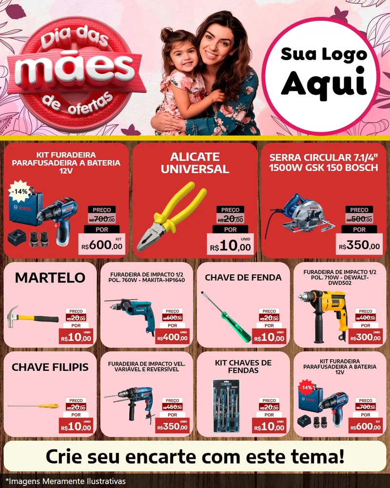 Modelo de Rede Social para Feed Instagram com o tema Dia Das Mães De Ofertas para Maquinas e Ferramentas
