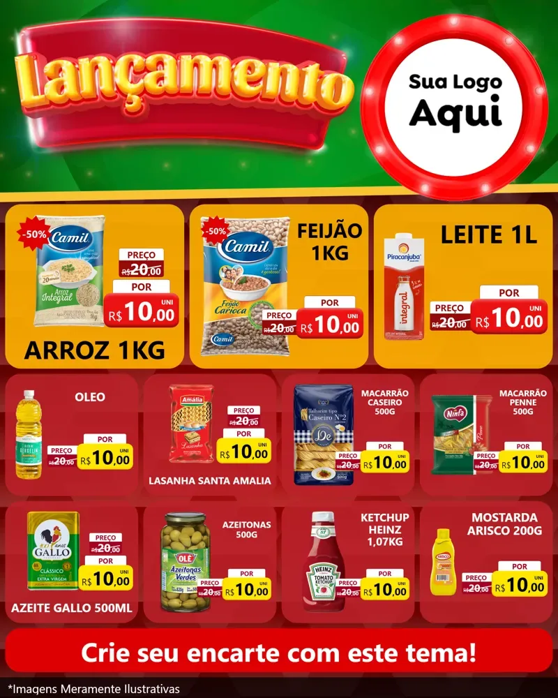 Modelo de Rede Social para Feed Instagram com o tema Lançamento para Supermercado