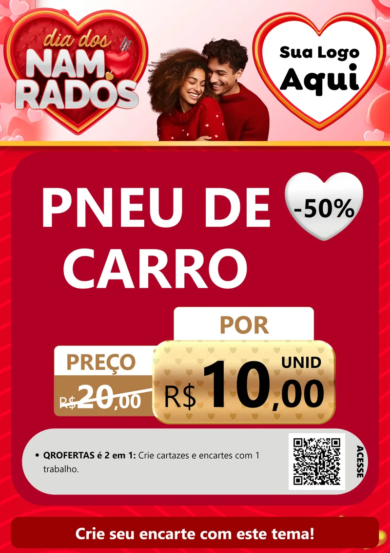 Modelo de Cartaz para Cartaz A4 Vertical com o tema Dia dos Namorados para Auto peças