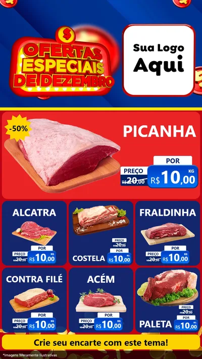 Modelo de Rede Social para Stories com o tema Ofertas Especiais de Dezembro para Açougue