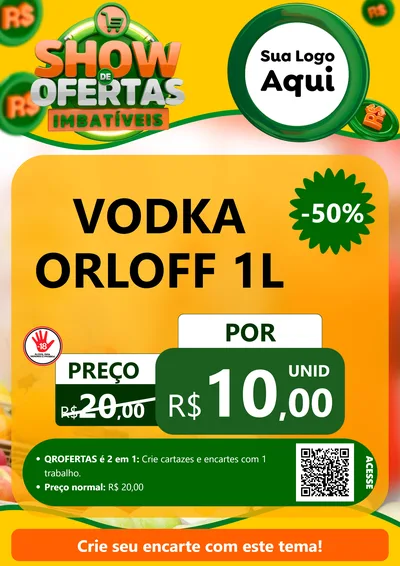 Modelo de Cartaz para Cartaz A4 Vertical com o tema Show de Ofertas Imbatíveis para Distribuidora de bebidas