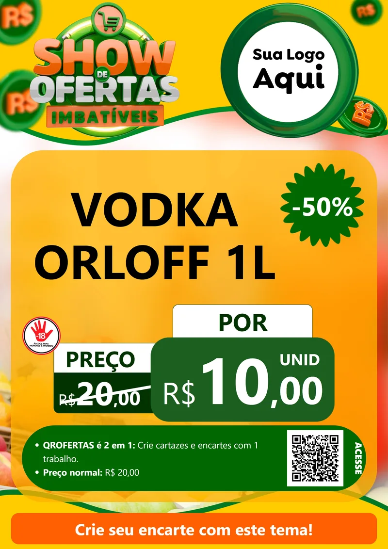 Modelo de Cartaz para Cartaz A4 Vertical com o tema Show de Ofertas Imbatíveis para Distribuidora de bebidas