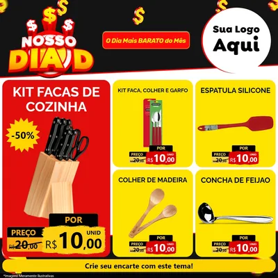 Modelo de Rede Social para Feed Facebook com o tema Nosso Dia D para Utilidades Domésticas