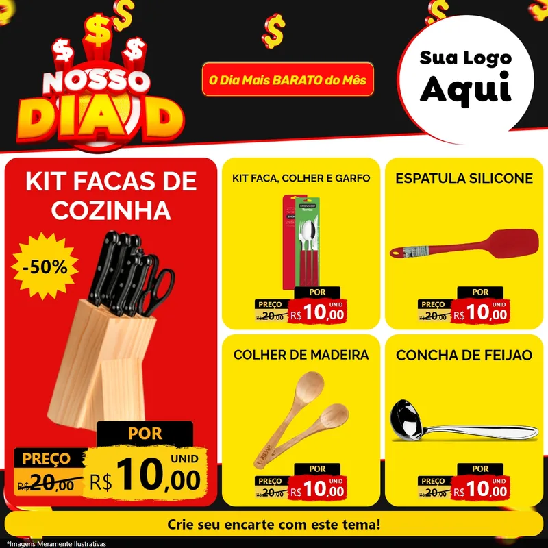 Modelo de Rede Social para Feed Facebook com o tema Nosso Dia D para Utilidades Domésticas