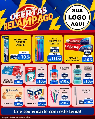 Modelo de Rede Social para Feed Instagram com o tema Ofertas Relâmpago para Higiene Pessoal
