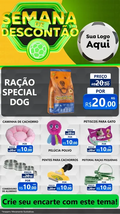 Modelo de Rede Social para Stories com o tema Semana de Descontão - Copa para Pet Shop
