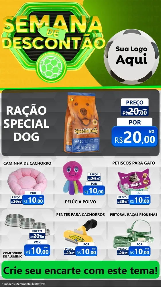 Modelo de Rede Social para Stories com o tema Semana de Descontão - Copa para Pet Shop