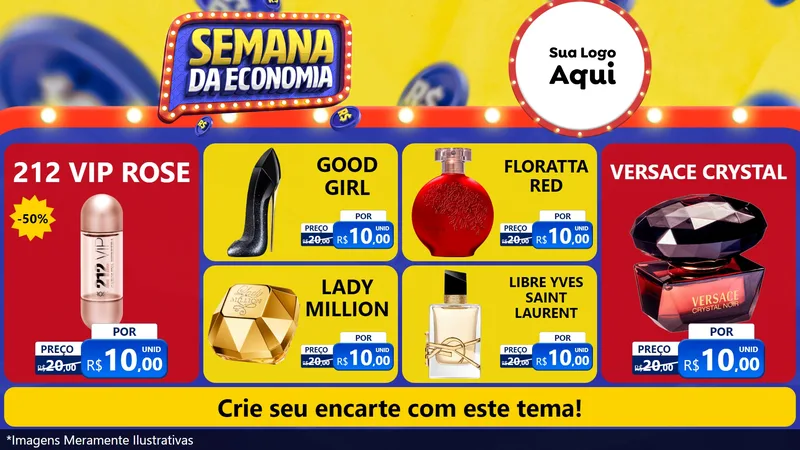 Modelo de TV para TV Horizontal com o tema Semana da Economia para Perfumes