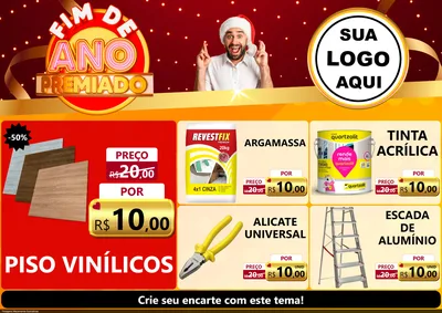 Modelo de Encarte para Encarte A4 Horizontal com o tema Fim de Ano Premiado para Material para Construção