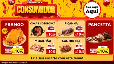 Modelo de TV para TV Horizontal com o tema Semana do Consumidor para Assados